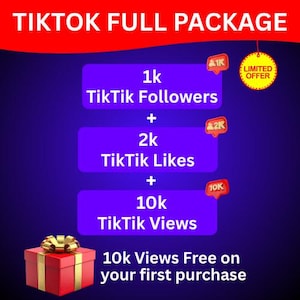 Tiktok Followers 1000 + Likes 2000 + 10,000 views + (10,000 views bonus) Fast Delivery | Best Selling! | Social Media Tiktok Canva Template