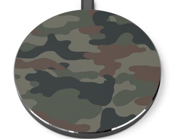 Camo Pattern Wireless Charger | Military Green Camouflage Charging Pad