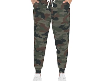 Pantalones deportivos clásicos de camuflaje para hombre / Pantalones de chándal de camuflaje militar verde