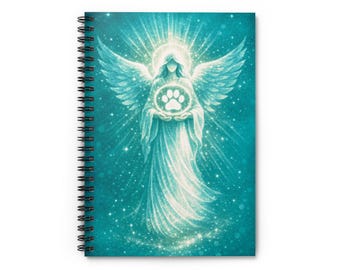 Messages From My Angels Hardcover Journal | Pawprint Cover | Wire-O Notebook | Spiritual Gift | Pet Memorial | FaithLight Studio