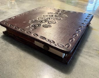 Vintage leather coffee table match box