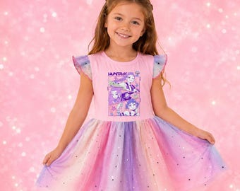 K-Pop-Dämonenjäger-Kleid für Mädchen, Dämonenjäger-Tutu-Kleid für Kinder, Dämonenjäger-Geburtstagsgeschenk, Fan-Kleid für Mädchen