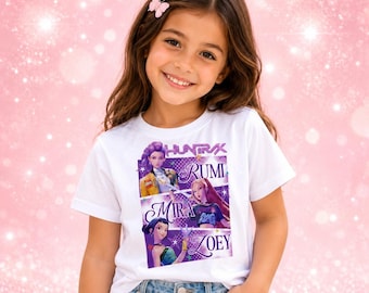 Kpop Demon Hunters Birthday Gift Shirt, Huntrix Tee Girls, Kpop Demon Hunter Merch, Saja Girls Fan Gift, Kids Fandom Tee