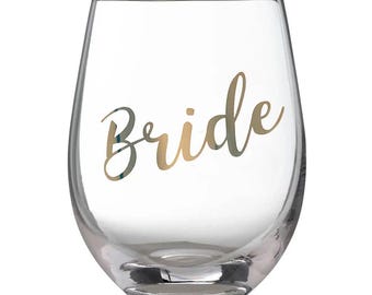 Verre à vin doré « Bride » sans pied