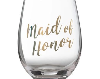 Verre à vin sans pied « Demoiselle d'honneur » doré