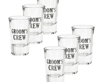 Lot de 6 verres à shot pour mariage « Groom's Crew »