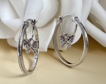 S925 silver hoop earrings