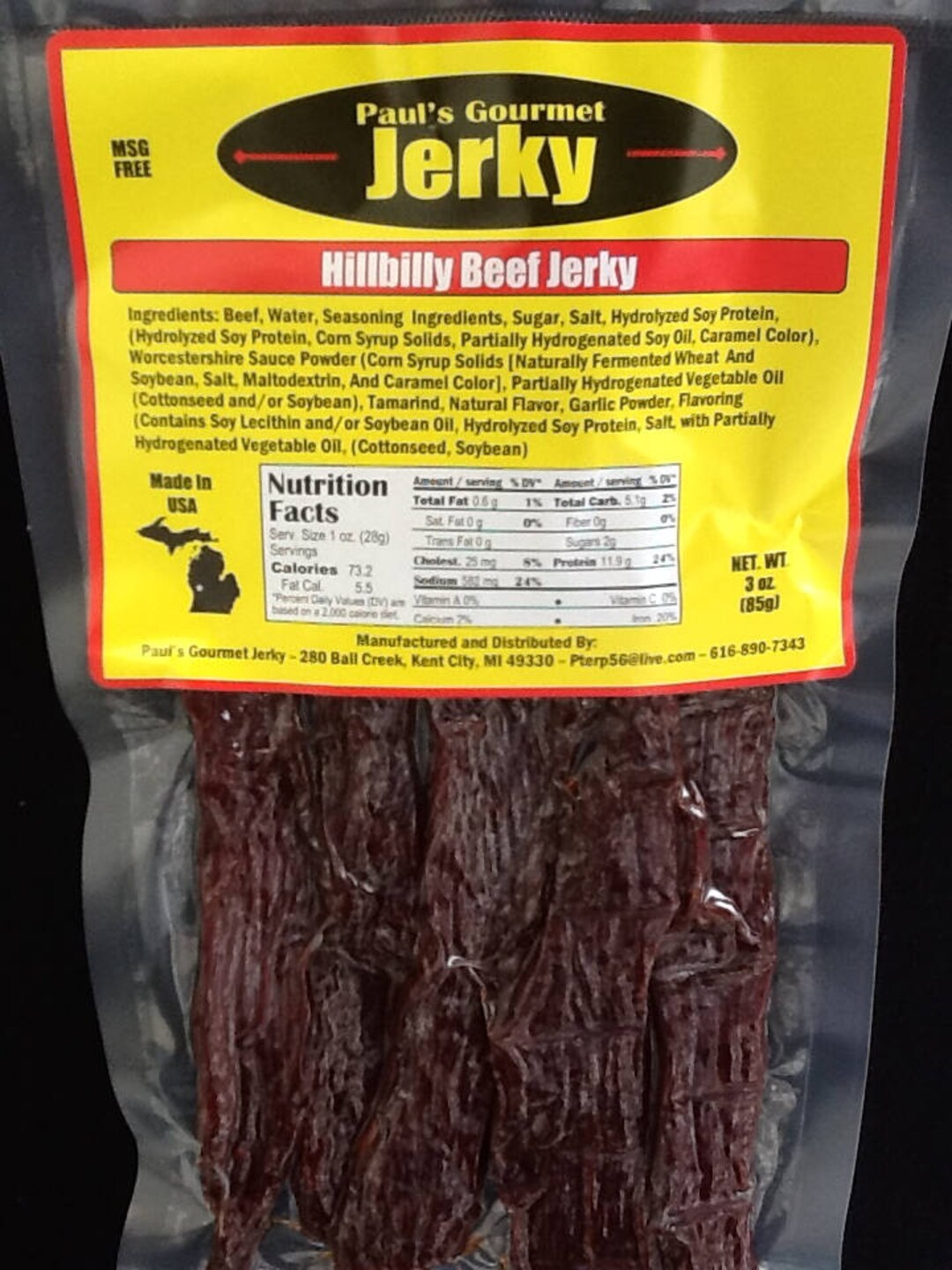 Hillbilly Gourmet Jerky 3oz Pkg Etsy