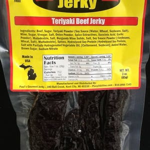 Teriyaki Gourmet Jerky 3oz pkg
