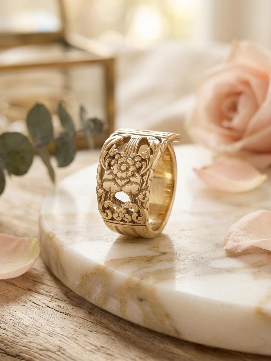 Gold Spoon Ring - Etsy