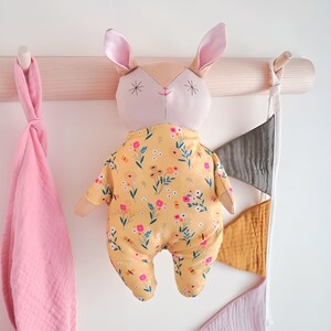 Handmade Cotton Bunny Comfort Doll: Embroidered Rag Doll
