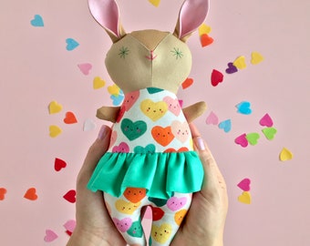 Handmade Ballerina Bunny Doll, Love - with or without rattle