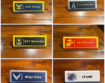 Customizable Military Desk Nameplates