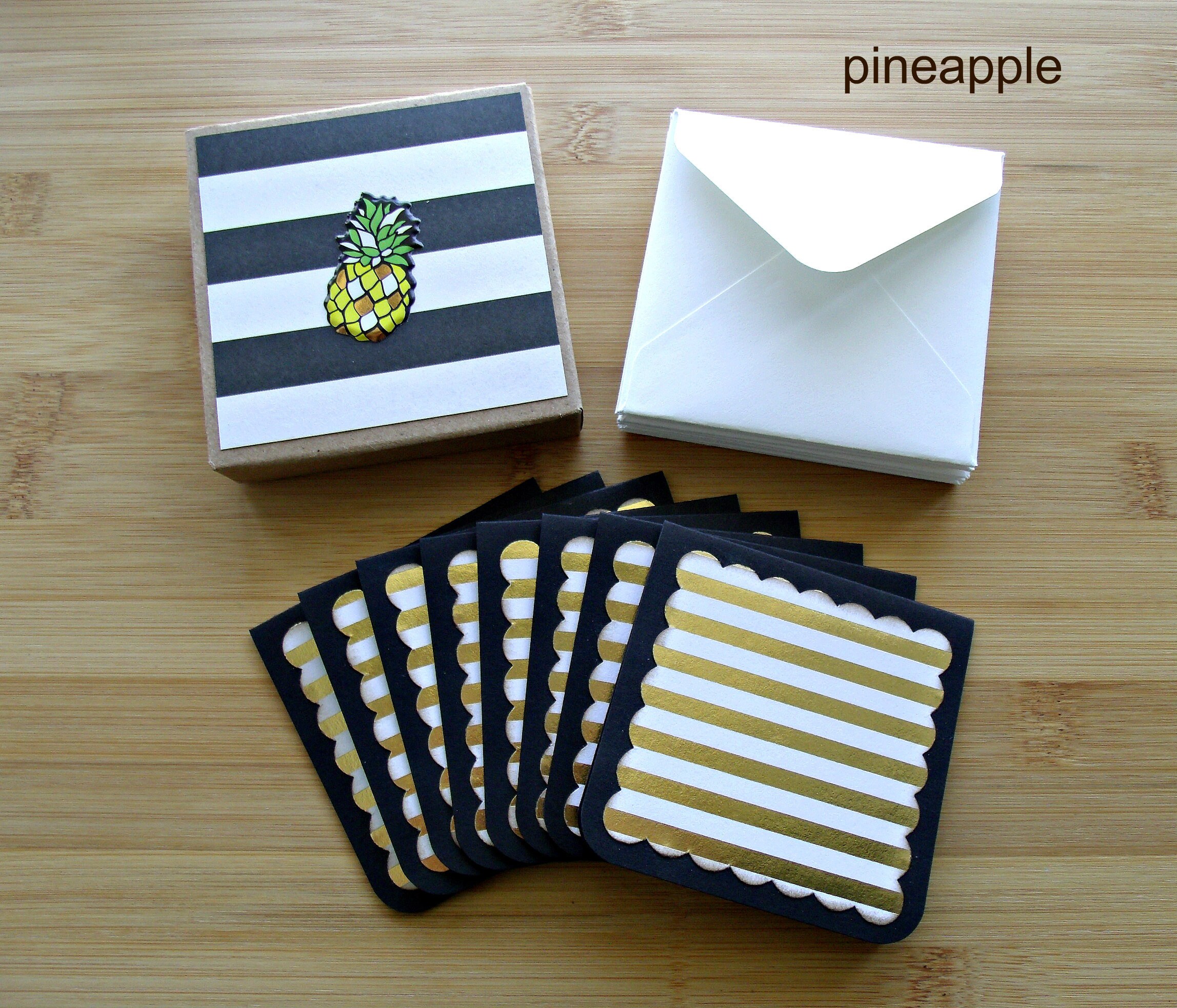 Set of 8 All Purpose Summer Themed Note Cards,3x3 Mini Boxed Cards With ...