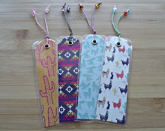 No prob llama:Set of 4 laminated bookmarks,variety cardstock bookmarks,gift for readers
