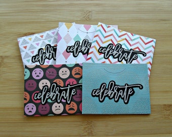Celebrate Gift Card Holders: Die-Cut Envelope Set of 5