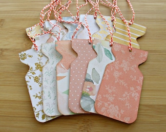 Vase Shaped Gift Tags: Southern Charm Cardstock Hanging Tags, Set of 12