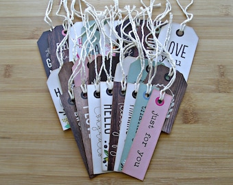 Homemade:Set of 24 variety bulk gift tags,all purpose hanging tags with twine