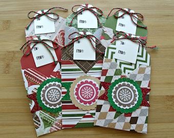 A very merry Christmas:Holiday gift card holders,set of 6,variety gift card holders with mini tags