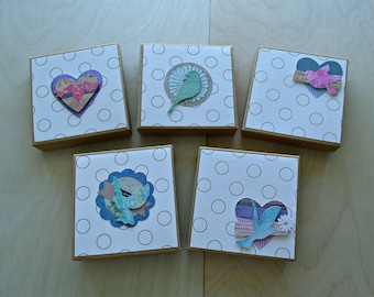 Motifs pétales : lot de 8 mini-cartes de correspondance tout usage, 3 x 3 cartes florales en boîte avec enveloppes, 5 options au choix