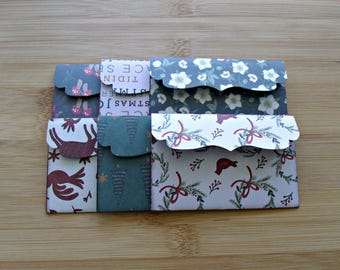 New traditions:Set of 6 Christmas gift card holders,die-cut gift card envelopes with inserts