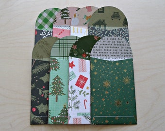 Christmas joy:Set of 8 holiday gift card holders,variety die-cut gift card envelopes,mini policy envelopes