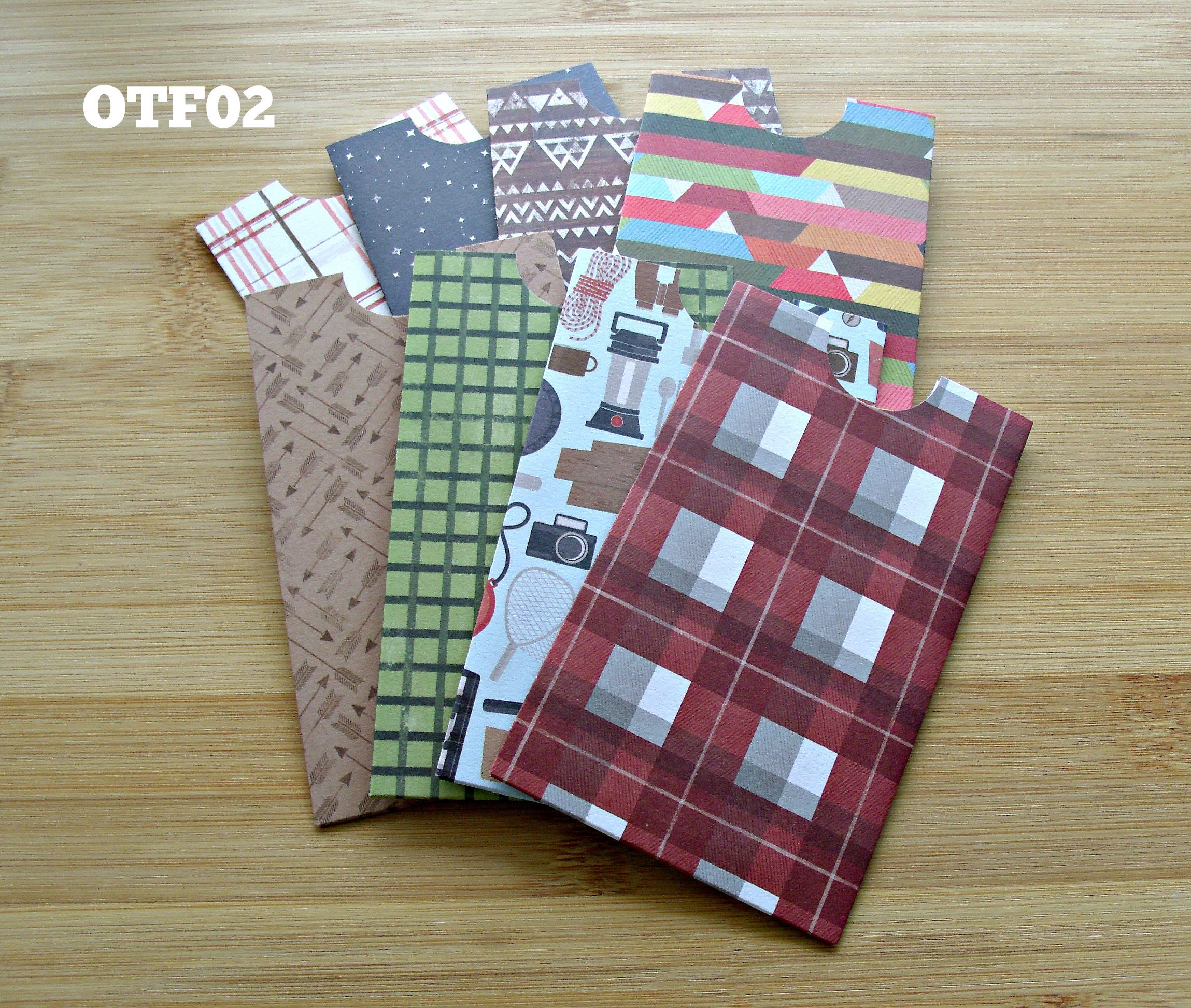 Pattern Paper For Pockets Outfitters:masculine Paper Pockets,set of 8,gift Card//treat Holders ...