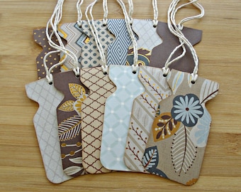 Vase Shaped Gift Tags: Set of 12 Printed Cardstock Tags with Twine