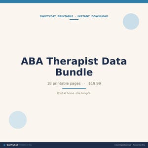 Pakiet danych terapeuty ABA | Arkusze śledzenia zachowań i nabywania umiejętności | Zestaw narzędzi BCBA RBT do druku