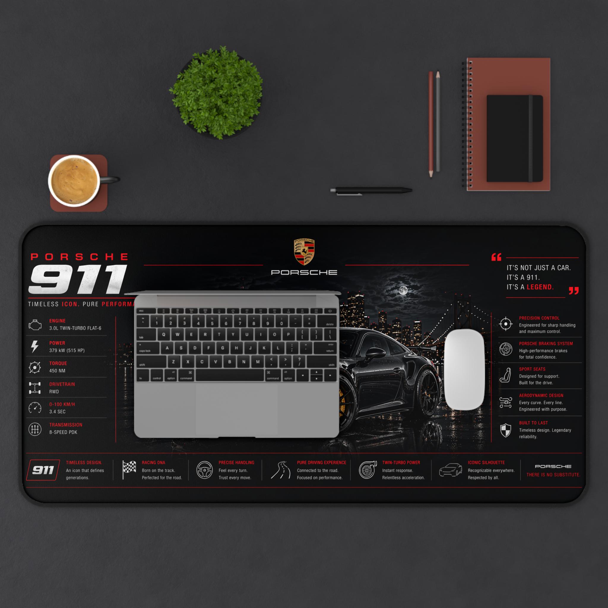Porsche 911 Mouse Pad XXL 12x22 16x32 Wide Desk Mat Car Poster Style ...