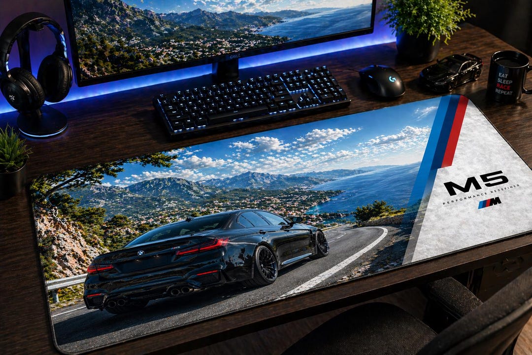 BMW M5 Mouse Pad, BMW Desk Mat, Car Enthusiast Gaming Mousepad, Large ...