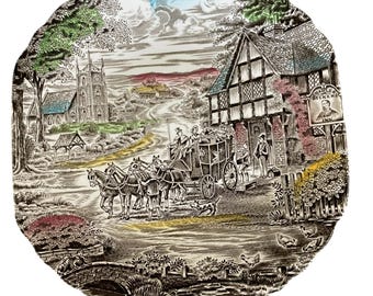 Enoch Wedgewood Dickens Coaching Days 7.75" salad plate