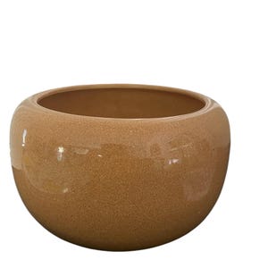 Vintage Royal Haeger butterscotch brown circle ceramic planter/vase. Made in USA