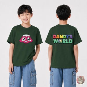 Kids Dandy's World Brightney T-Shirt | Unisex Youth Gaming Tee, Front and Back Print afbeelding 9