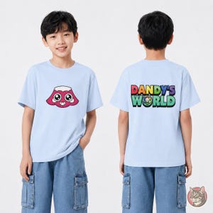 Kids Dandy's World Brightney T-Shirt | Unisex Youth Gaming Tee, Front and Back Print afbeelding 10