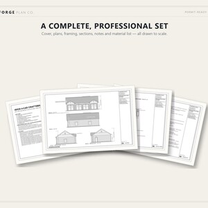 48x28 4 Car Garage Plans, Permit Ready Craftsman Detached Garage Building Plans, Material List, Drawn by ICC Building Official image 7