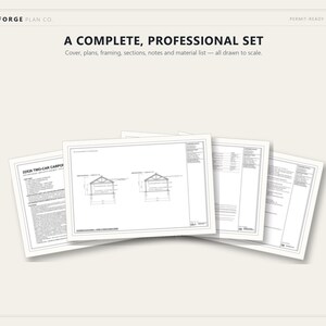 22x26 Carport Plans, DIY Permit Ready 2 Car Open Post Frame Carport Building Plans, Material List, Drawn by ICC Building Official image 8