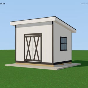 10x12フィートの物置小屋の設計図、建築許可申請準備済みの片流れ屋根の物置小屋の建築設計図（材料リスト付き）、ICC認定建築検査官による作図および確認済み 画像 2