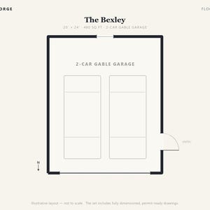 20x24 2 Car Garage Plans, Permit Ready Detached Garage Building Plans, Material List, Drawn by ICC Building Official image 3