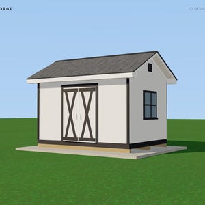 Baupläne für ein 10x14-Fuß-Gartenhaus, genehmigungsfertige Baupläne für ein Satteldach-Gartenhaus mit Materialliste, gezeichnet und geprüft von einem ICC-zertifizierten Baubeamten Bild 2
