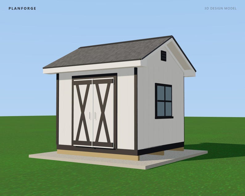 10x10 Shed Plans, Permit Ready Gable Storage Shed Building Plans with Materials List, Drawn and Checked by ICC Certified Building Official image 2