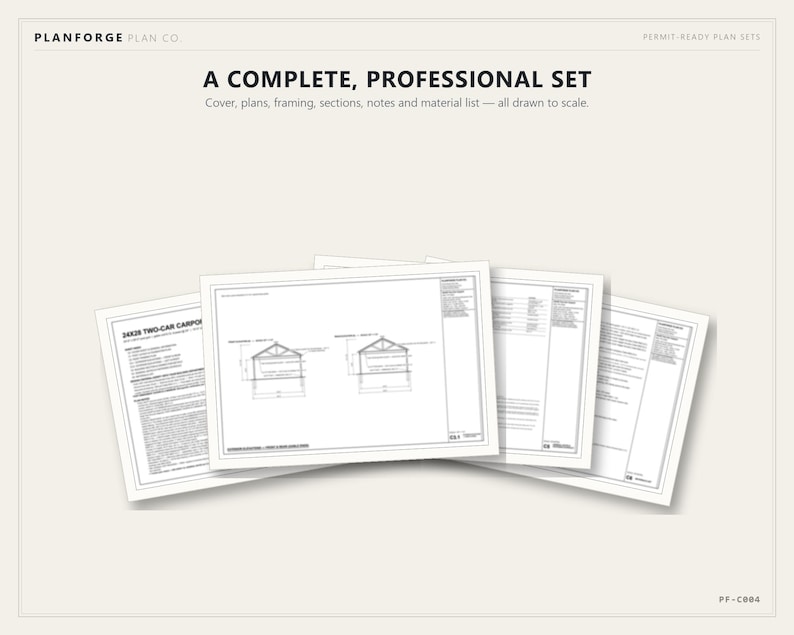Projeto de garagem aberta de 24x28 pés (7,3x8,5 metros), com estrutura de postes, pronta para construção (faça você mesmo), lista de materiais e projeto elaborado por um oficial de construção do ICC (Conselho de Construção da Índia). imagem 8