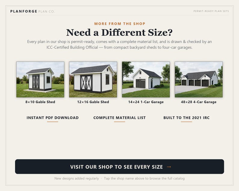 10x16 Lean-To Shed Plans, Permit Ready Mono-Pitch Storage Shed Building Plans with Materials List, Drawn by ICC Certified Building Official image 9