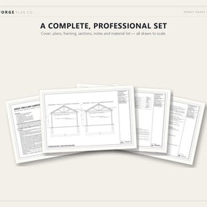 20x24 Carport Plans, DIY Permit Ready 2 Car Open Post Frame Carport Building Plans, Material List, Drawn by ICC Building Official image 8