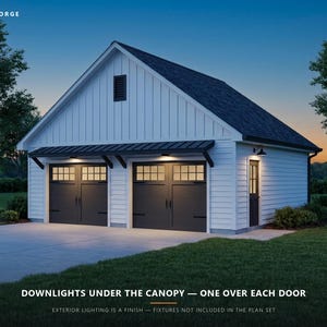 28x26 2 Car Garage Plans with Two Doors, Permit Ready Detached Garage Building Plans, Material List, Drawn by ICC Building Official image 2
