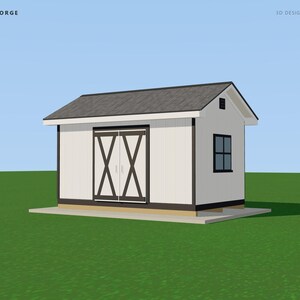 10x16フィートの物置小屋の設計図、建築許可取得準備済みの切妻屋根の物置小屋の建築設計図（材料リスト付き）、ICC認定建築検査官による作図および検査済み 画像 2