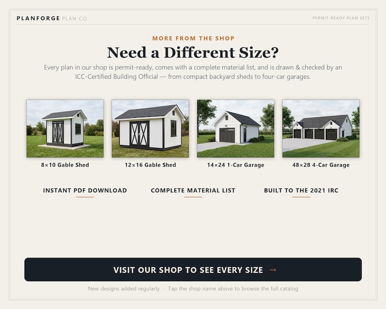 12x16 Lean-To Shed Plans, Permit Ready Mono-Pitch Storage Shed Building Plans with Materials List, Drawn by ICC Certified Building Official image 9