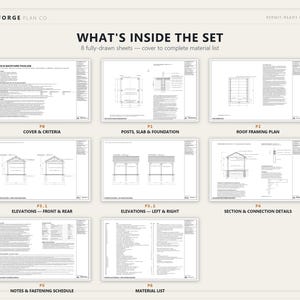 12x16 Pavilion Plans, DIY Permit Ready Backyard Pavilion with Patio Slab, Post Frame Plans, Material List, Drawn by ICC Building Official image 5