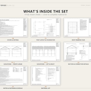 20x24 Carport Plans, DIY Permit Ready 2 Car Open Post Frame Carport Building Plans, Material List, Drawn by ICC Building Official image 4