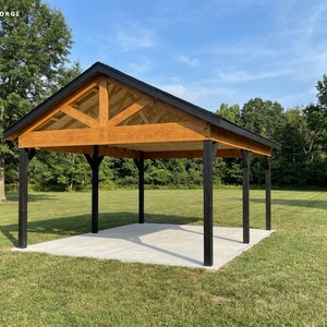 16x20 Pavilion Plans, DIY Permit Ready Backyard Pavilion with Patio Slab, Post Frame Plans, Material List, Drawn by ICC Building Official image 4